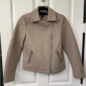 Forever 21 faux leather moto jacket in a beige taupe light brown color small